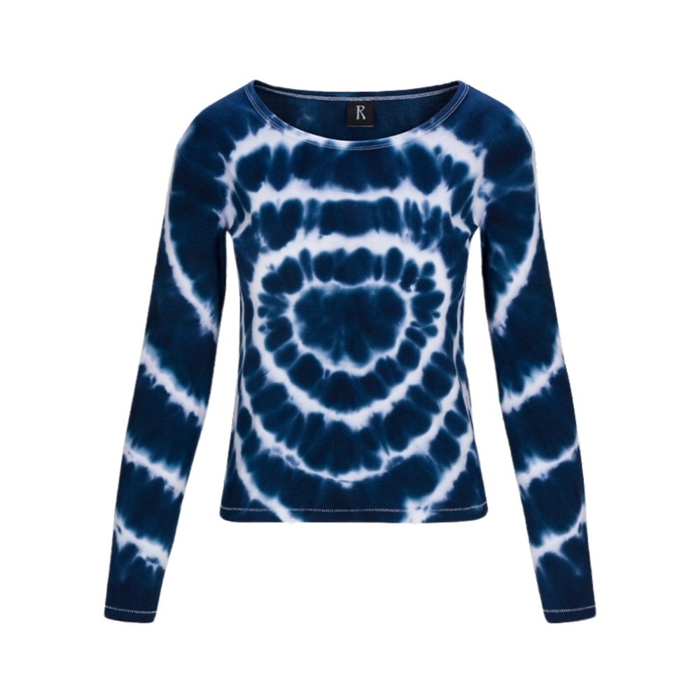 RÉALISATION PAR Heart Long Sleeve Tee in Navy Tie Dye